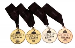 CIDERCRAFTS AWARDS MEDAL 3" Die Struck Shiny Gold, Silver, Bronze Medal, Regular Loop, Enamel Fill, Custom 34" x 1 1/2" Ribbon