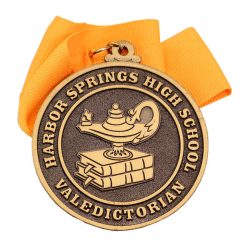  HARBOR SPRINGS GOLD MEDAL 3” Spin Cast Gold Medal, Regular Loop, Stock Ribbon 