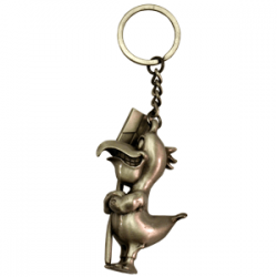  3” DIE STRUCK SHINY SILVER KEYCHAIN 3D 
