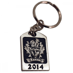  2” DIE STRUCK SHINY SILVER KEYCHAIN ENAMEL FILL 