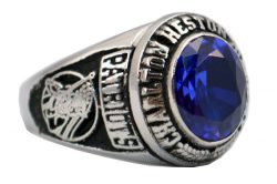 CHAPLTON HIGH SCHOOL RING BLUE STONE 2