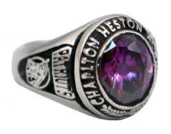 CHAPLTON HIGH SCHOOL RING PURPLE STONE 1