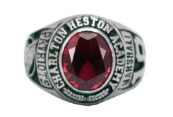 CHAPLTON HIGH SCHOOL RING RUBY STONE