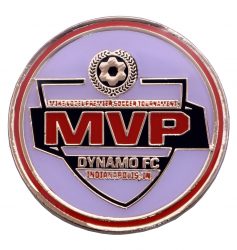 COIN MVP FRONT 2” DIE STRUCK SHINY GOLD METAL, ENAMEL FILL