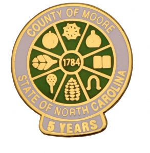 COUNTY OF MOORE DIE STRUCK PIN