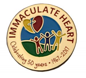 IMMACULATE HEART MYLAR PIN