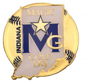 INDIANA MAGIC GOLD MYLAR PIN