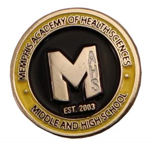 MAHS HIGH SCHOOL DIE STRUCK PIN