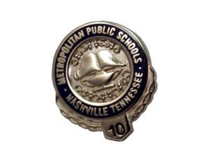 MPS PIN 1” DIE STRUCK SHINY SILVER METAL, ENAMEL FILL