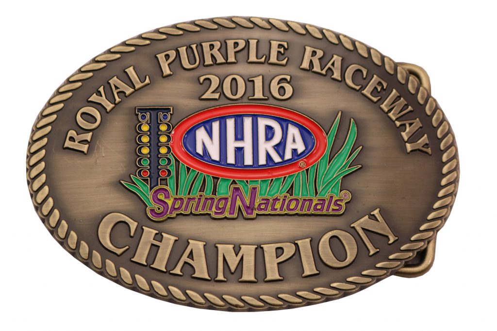 ROYAL PURPLR RACEWAY BELT BUCKLE