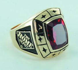 ANTIQUE STONE 10K GOLD CORPORATE RING