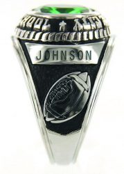 EMERALD STONE FOOTBALL1 MASCOTS HIGH SCHOOL RING