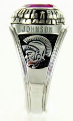 GARNET STONE GLADIATOR 1 MASCOT HIGH SCHOOL RING