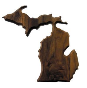 Michigan Shaped Laser Engraved Wood Plaque