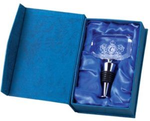 CUSTOM CRYSTAL WINE STOPPER WITH BOX