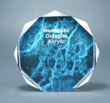 Blue Marble Octagon Acrylic Award