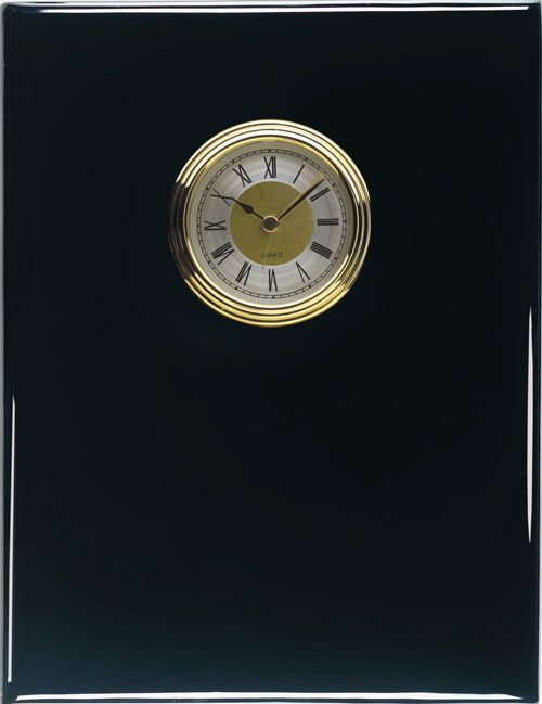 Premium Black Plaque with Clock