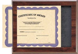Certificate Award Plaque