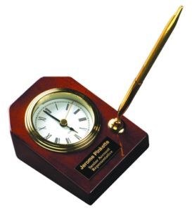 NAME PLATE ON CLOCK AND PEN