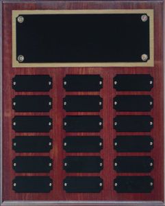 dark red wood Perpetual Plaque