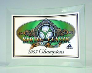 glass curved soccer award 6’X8’