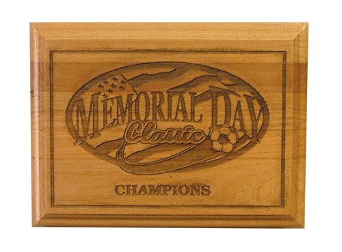 Laser Engraved Wood Plaque Memorial Day Classic Champions