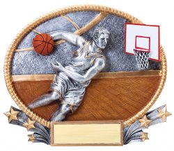 basketball award plaque - male