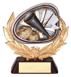 SILVER AND GOLD CHEERLEADING TROPHY