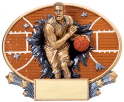 basketball award plaque - male