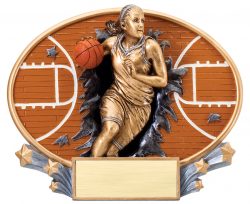 basketball award plaque - female