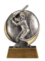 silver and gold baseball pitcher award