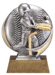 silver and gold baseball pitcher trophy
