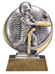 silver and gold baseball pitcher trophy
