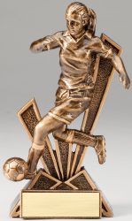gold soccer trophy - female