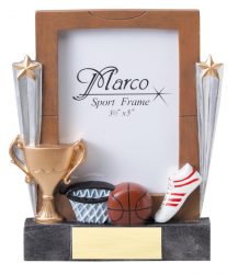 basketball award trophy with picture frame