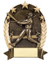 gold baseball award plaque