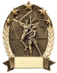 Gold Basketball Award Plaque - Males