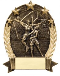 Gold Basketball Award Plaque - Females