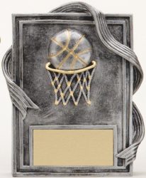 Silver Basketball Award Plaque