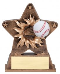bronze baseball star trophy