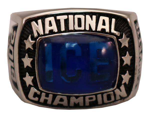 2021 ICE RING A CHAMPION RING WITH BLUE STONE