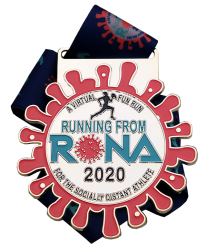  3" Die Struck Shiny Silver Medal RUNNING FROM ROMA MEDAL 